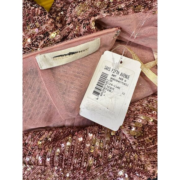 NWT Naeem Khan Crisscross Halter Open Back Bodycon Sequin Evening Gown Pink Sz 8 - Picture 10 of 11